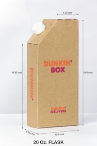 Elegant 2-sided Logo Printed Corrugated <b>Coffee</b> Carrier Flask Box with Spout <b>Pouch</b> for Takeaway Hot/Cold Tea/Chai/<b>Coffee</b> - Product Image 3