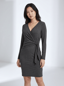 Bmama <b>Classy</b> Maternity Nursing Dress Ribbed Stretch Pregnancy Breastfeeding Dress Mid-Calf Length Adjustable Waist Belt OEM - Product Image 2