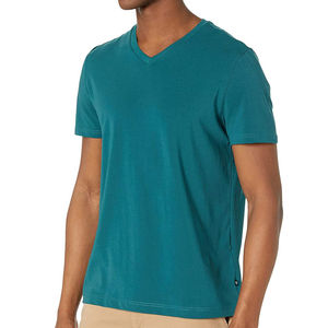 Camiseta de Hombre de Estilo Casual, Color Sólido, Transpirable, Corte Regular, Cuello en V, Ropa Urbana, 100% Algodón, Gran Venta - Product Image 3