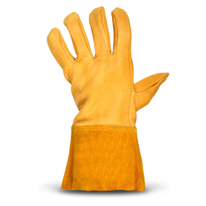 Guantes de Soldadura de Primera Calidad con Logotipo, de Piel de Cabra, Forro de Algodón, Ecológicos, Protección Contra Salpicaduras de Metal Fundido para Exteriores - Product Image 2