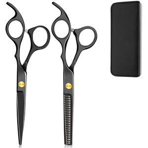 Ciseaux à cheveux professionnels en acier inoxydable à motifs, pointe acérée, pour droitiers, manche long, salon de coiffure - Product Image 1