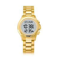 Montre Azan Alsalah ALFA : Horloge de Prière Islamique avec Date Hégirienne, Makkah, Hégira, Umrah, Cadeau Ramadan, Double Fuseau Horaire