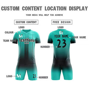 Ensemble d'uniformes de football d'élite, maillot et short de football personnalisés, imprimés, grande taille, respirants, UPF 50, tenue professionnelle pour équipes de club, 100% coton - Product Image 4