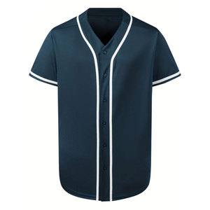 Camiseta de Béisbol para Hombre, Casual, con Botones, Manga Corta, Uniforme Deportivo, Cuello en V, Transpirable, 100% Poliéster, Personalizable - Product Image 1