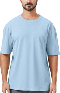 T-shirt en coton épais pour homme OEM, couleur unie, tee-shirt vierge, logo personnalisé, manches courtes, streetwear basique, qualité supérieure - Product Image 5