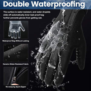 Gants d'hiver pour hommes et femmes, gants de sport thermiques imperméables pour hommes et femmes pour le cyclisme, la randonnée, la conduite et la course à pied - Product Image 2