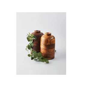 Jarrón de Madera de Nogal Hecho a Mano con Base Pesada, Jarrón Cónico Moderno para Flores, Maceta de Madera Sólida para Decoración de Mesa en Hogar u Oficina de Lujo - Product Image 1