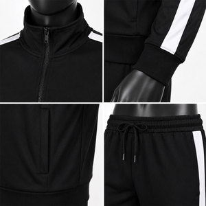 Ensemble de survêtement noir pour femme, vêtements de sport personnalisés, veste zippée, pantalon de jogging, tenue d'entraînement athlétique, vêtements de sport, vente en gros - Product Image 4
