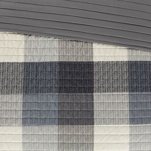 Set di trapunta a spina di pesce stampato in 6 pezzi con cuscini Grey foot Set di trapunte stampate Full/Queen Size - Product Image 2