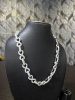 Collier de luxe hip-hop unisexe personnalisé en argent sterling 925 avec chaîne à maillons infinis et diamant moissanite taille ronde VVS