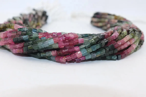 Cuentas de Turmalina Natural Multicolor en Forma de Caja Lisa de 5 mm, 14 Pulgadas, Cuentas en Forma de Cubo Liso para Fabricación de Joyas, Cuentas al por Mayor - Product Image 4