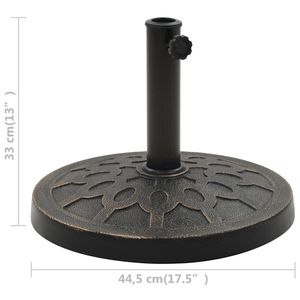 Base per Ombrellone da Patio in Poliresina Bronzata dal Design Elegante, 28,7 Libbre - Product Image 6