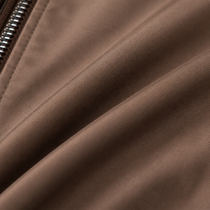 Blouson Bomber Marron Homme Couleur Unie Fermeture Boutons Cachés Vêtement d'extérieur Décontracté Hiver Polyester Coupe-Vent Col Rabattu Avant - Product Image 4