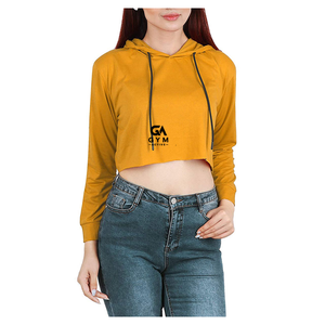 เสื้อฮู้ดดี้ผู้หญิงรุ่นใหม่ขายดี GYM ACTIVE ผ้าแคนวาสทอ ระบายอากาศได้ดี เป็นมิตรกับสิ่งแวดล้อม แห้งเร็ว สีส้ม แขนยาว แบบเรียบ - Product Image 6