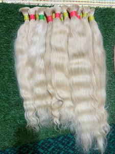 Extensions de cheveux vierges bruts blonds de qualité supérieure, tissées à la machine, double trame, décolorées, douces et soyeuses, cheveux indiens, provenance directe - Product Image 1