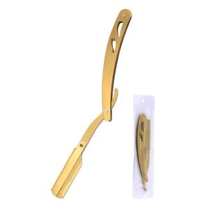 Navaja de barbero con logotipo personalizado OEM, de filo recto, plegable, de acero inoxidable, equipo profesional para salón, navaja de afeitar. - Product Image 3