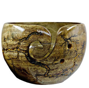 Bol en fil de bois de conception ronde simple faite à la main pour tricoter à la main 3mm d'épaisseur exporté d'Inde par Humran - Product Image 3