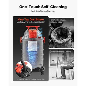 Aspiratore Industriale Wet & Dry da 8 Galloni, 6 HP di Picco, 900W di Potenza in Ingresso, Tubo da 1,25 pollici x 7 piedi, Autopulizia con un Solo Pulsante, Doppio Filtro - Product Image 3