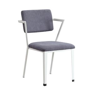 Sedia da Ufficio Industriale in Tessuto Grigio con Finitura Bianca - Product Image 1