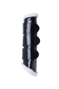 Fabricante profesional de productos para equitación, botas ecuestres de cuero patentado, botas para cepillar los tendones del caballo, precio de fábrica ecuestre - Product Image 4