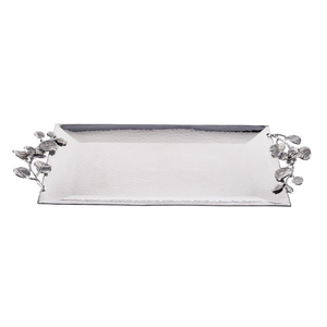 Plateau de service ovale en acier inoxydable avec poignée décorative en bambou, plateau de service alimentaire en métal de qualité supérieure au meilleur prix - Product Image 4