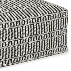 Pouf tissé carré Safford pour l'intérieur et l'extérieur en noir/blanc - Pièce d'appoint polyvalente et élégante pour l'intérieur et l'extérieur - Product Image 4