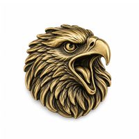 Pin de Solapa Personalizado de Aleación de Zinc Fundido a Presión en 3D con Baño de Oro Antiguo, Insignia Metálica de Cabeza de Águila Personalizada como Recuerdo