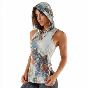 Camiseta Deportiva sin Mangas para Mujer, 100% Algodón/Poliéster, Logotipo Tejido en la Parte Delantera, Resistente al Viento, Transpirable, Ropa Deportiva - Product Image 6