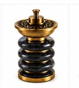 Black <b>Bakhoor</b> Burner Ring Design Burner <b>Oud</b> Burner Arabic Mabkhara Charcoal Incense Burner Black Marble Incense Burner Ring Base - Product Image 5