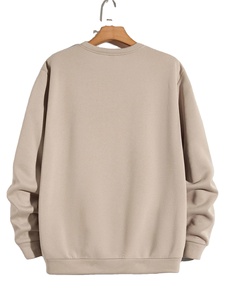 เสื้อสเวตเชิ้ตคอกลมสีเบจแบบยูนิเซ็กซ์ ทรงปกติ สีพื้น ผ้าถัก สวมใส่สบายๆ สำหรับฤดูใบไม้ร่วง - Product Image 3