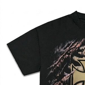 Camiseta de Cuello Redondo para Hombre, de Alta Demanda, Personalizada con Logotipo DTG, Negra, de Alta Calidad, 100% Algodón Poliéster, de Secado Rápido, Estilo Urbano, Artículo de Alta Venta - Product Image 6