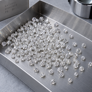 Diamantes Melee para Joyería, Color FG, Claridad SI, Corte Brillante Redondo Natural, Diamantes Sueltos de 2.1-2.6mm |   Material de Piedras Preciosas Finas - Product Image 3