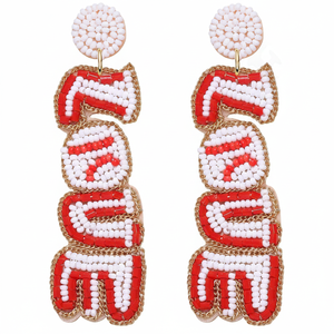 Boucles d'oreilles de baseball perlées artisanales bijoux sur le thème du sport pour les fans du jour du match accessoire parfait pour les hayons - Product Image 4