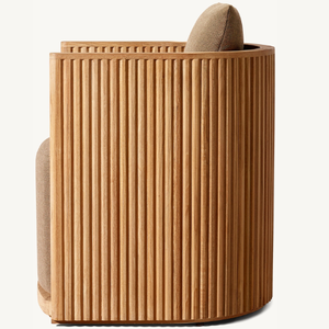 Fauteuil simple en bois au style épuré, équipé d'un mousse-synthétique doux et résistant pour une utilisation en extérieur - Product Image 5