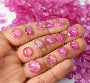 Natural Pink Sapphire Rose Cut Flat back Faceted 5 mm To 12 mm Loose Gemstone For Jewelry Makings - Product Image 3