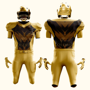 Vêtements de sport d'été respirants en polyester à 100 % pour hommes, uniforme de football américain de haute qualité, manches courtes, grandes tailles, vente chaude - Product Image 1