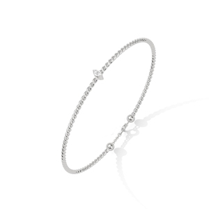 Lab Grown Diamond Chain <b>Bracelet</b> Silver Tone Twisted Link <b>Bangle</b> Marquise Stone Adjustable Jewelry for Women - Product Image 3