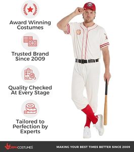 Men's White <b>Baseball</b> Uniform With Red Accents And Embroidered Logo Short Sleeve Jersey Pants And Hat <b>Set</b> - Product Image 2