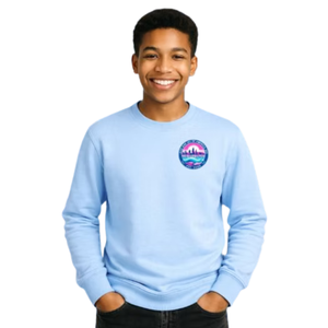 Sweat-shirt à col rond bleu ciel pour garçons, pull décontracté à manches longues, streetwear quotidien, vêtements confortables pour un style de vie actif - Product Image 1