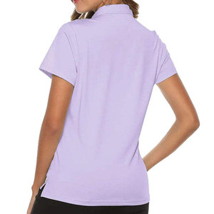 Chemises polo pour femmes respirantes de qualité supérieure à ourlet incurvé - Mélange de coton doux, coupe ajustée, disponibles en plusieurs couleurs pour un style décontracté - Product Image 2