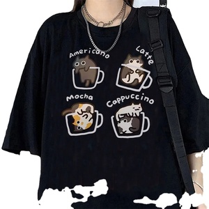 Casual Short-Sleeve Couple <b>T</b>-Shirt Men's Women's Korean Version Cartoon <b>Cat</b> Group Printed Plus Size Women's Funny <b>Cat</b> <b>T</b>-Shirt - Product Image 6