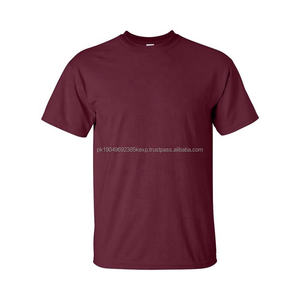 T-shirt décontracté en coton cardé épais pour homme, vente en gros d'usine, avec logo personnalisé imprimé, ourlet incurvé, tailles XS-3XL, uni, sans marque, sans inscription - Product Image 4