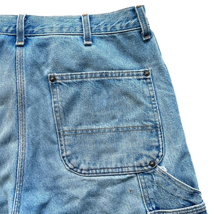 Shorts en jean délavé et vieilli pour homme, style streetwear, coupe droite, effet soleil, broderie personnalisée, fermeture éclair, tricot uni - Product Image 5