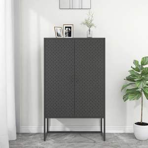 Anthracite Steel Highboard 31.5x13.8x53.1 Inches <b>Adjustable</b> <b>Feet</b> Living Room <b>Cabinet</b> Modern Minimalist Design - Product Image 1
