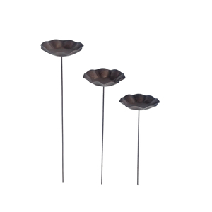 Ornement de jardin en métal en forme de fleur, résistant aux intempéries, finition brossée, décoration extérieure, thème nature, forme irrégulière - Product Image 2