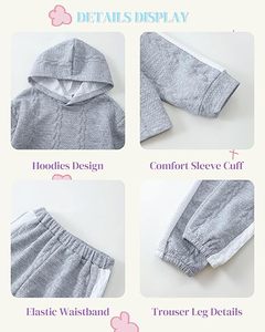Conjunto Cálido de Otoño Invierno para Bebés y Niños Pequeños, Ropa de Tela Suave y Transpirable, Sudadera con Capucha de Manga Larga - Product Image 5