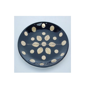 Bandeja de servicio redonda de metal, color rojo esmaltado, impreso - Product Image 3