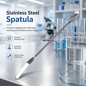 Espátula de Acero Inoxidable de Alta Calidad para Medicamentos, Una Extremo Plano y el Otro Curvado, Chattaway OEM, Suministros de Laboratorio - Product Image 3