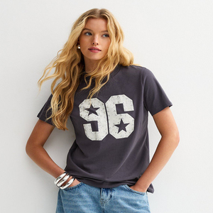Camisetas de Mujer 100% Algodón Gris Oscuro, Cómodas, Ligeras y Transpirables, Precios de Fábrica al por Mayor - Product Image 1