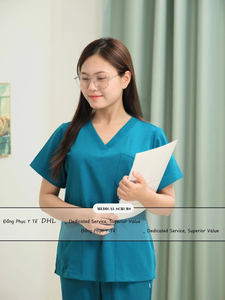 Ensemble de blouses médicales unisexes à col en V, extensibles dans quatre directions, uniforme d'infirmière, vêtements de travail pour clinique et hôpital, logo personnalisé - Product Image 5